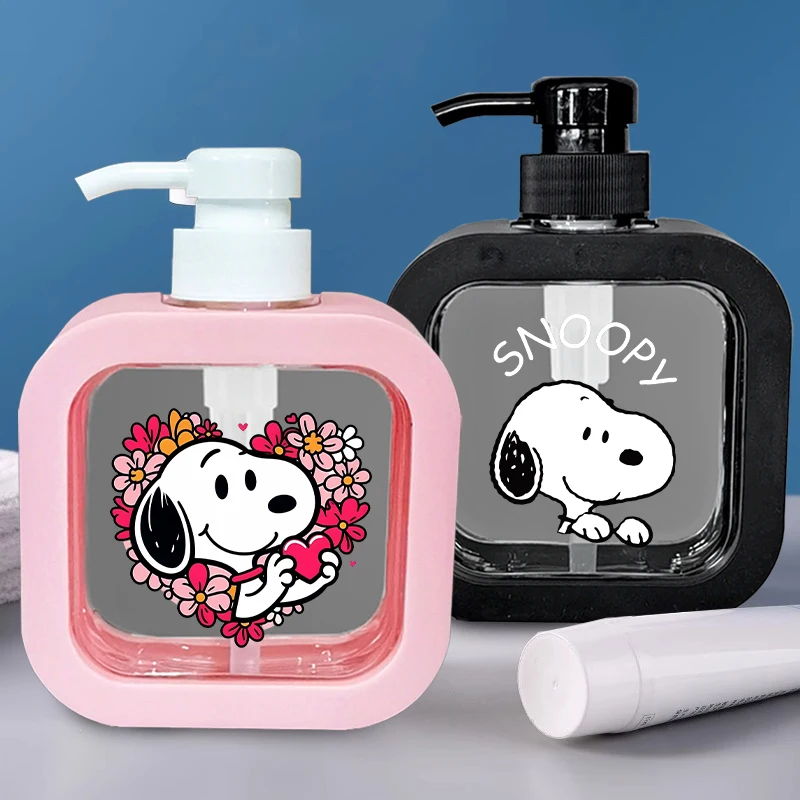 Botella de Loción con Diseño de Snoopy, Botellas Recargables Bonitas de Dibujos Animados, Botella Recargable Portátil para Gel de Ducha y Champú para Hombres y Mujeres, Regalos