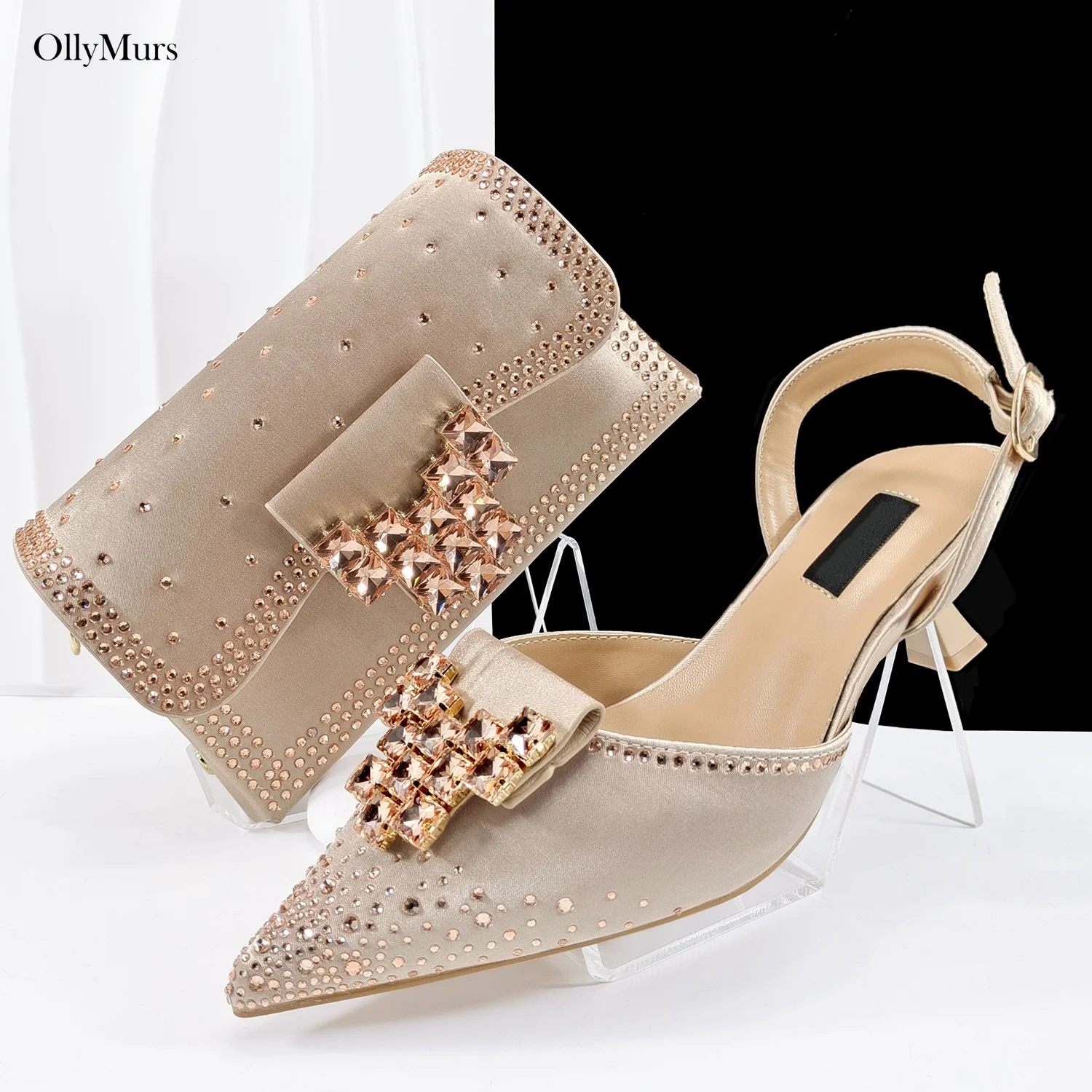 Newest Nigerian Ladies Shoes And Bags To Match Set Summer Style Elegant High Heels Shoes And Bag Set For Party On Stock