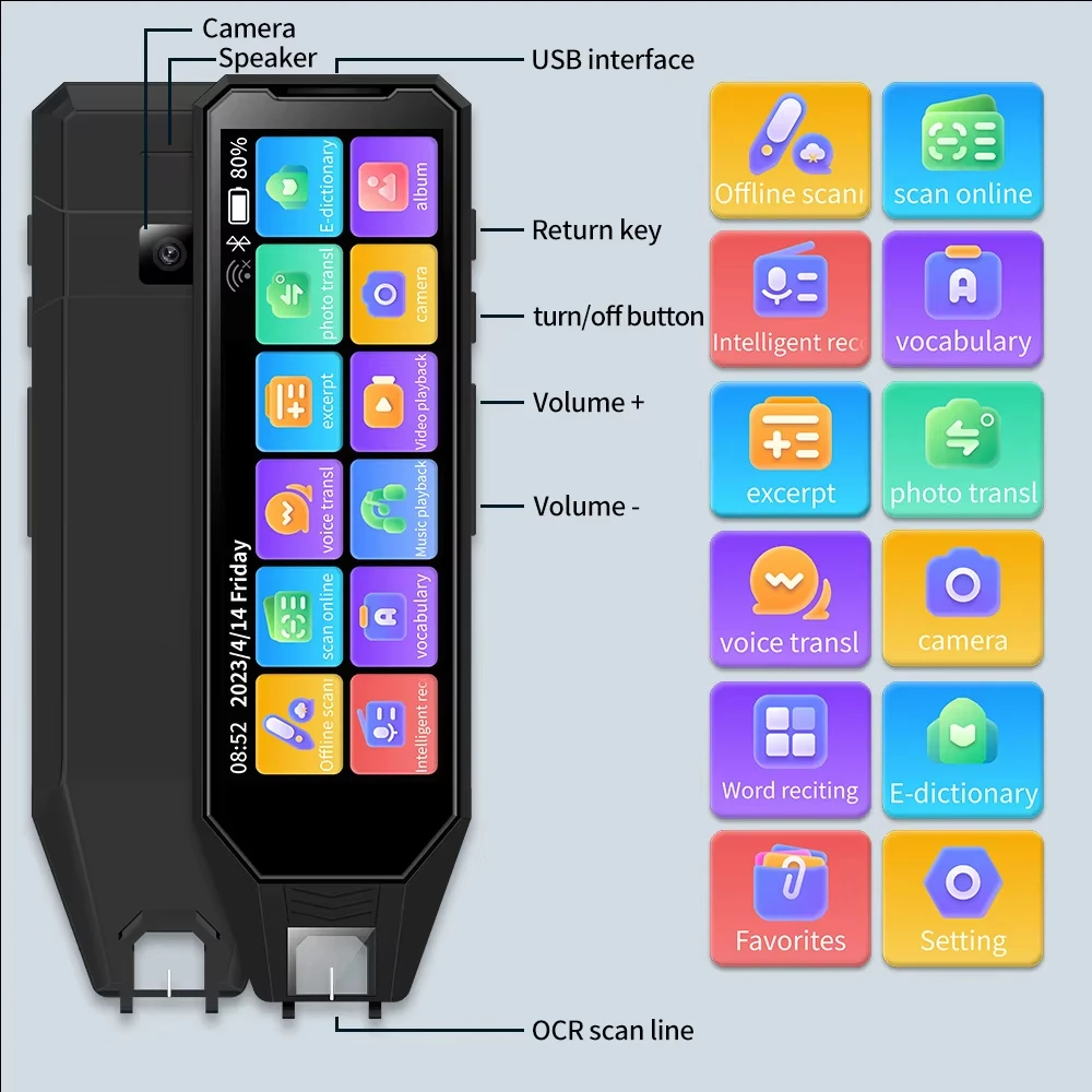 قلم ترجمة ذكي محول صوتي قلم ترجمة مسح غير متصل قلم قاموس سفر الأعمال MD09 #1