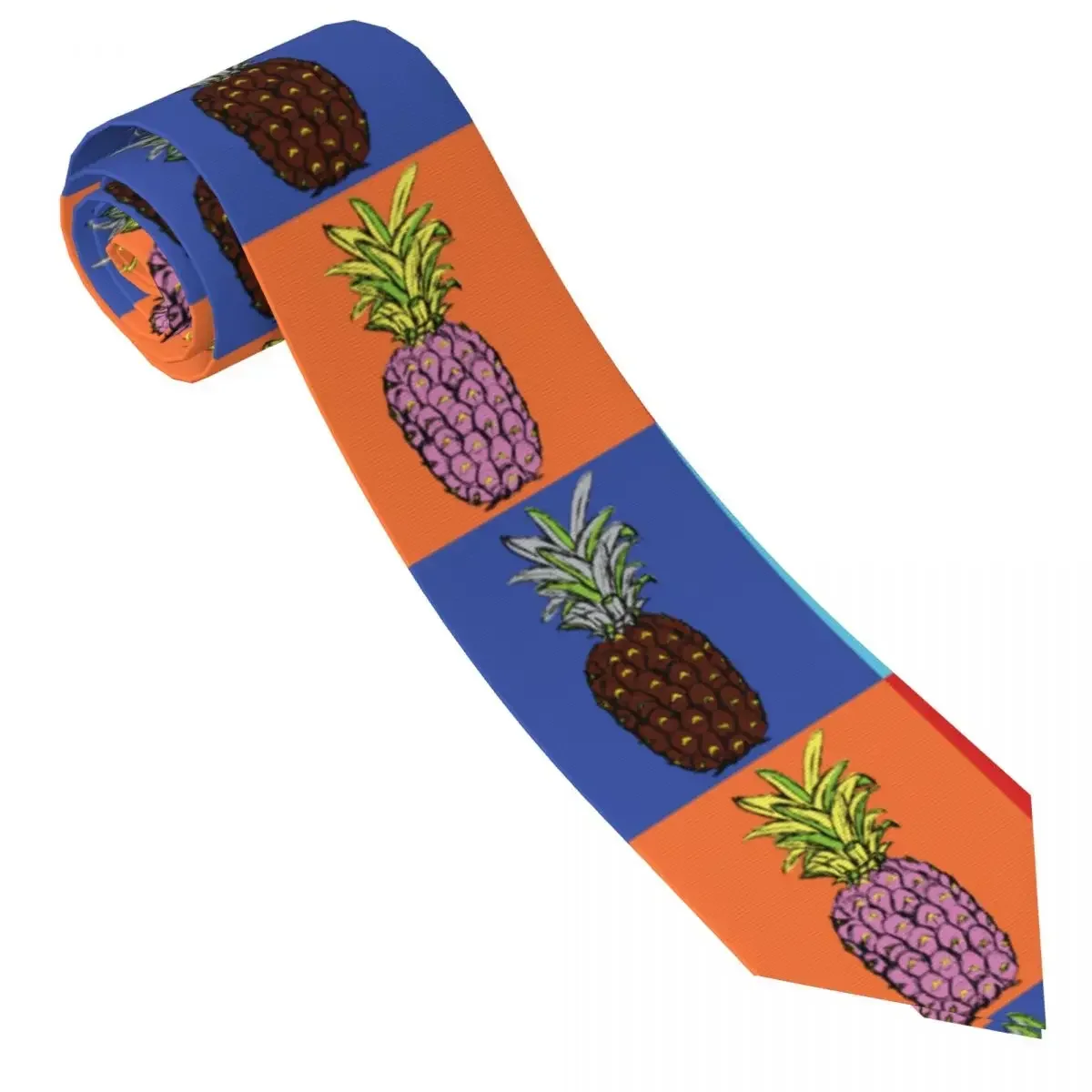 Men's Tie Cartoon Pineapple Neck Ties Exotic Tropical Fruit Collar Tie Pattern Daily Wear Party Quality Necktie Accessories