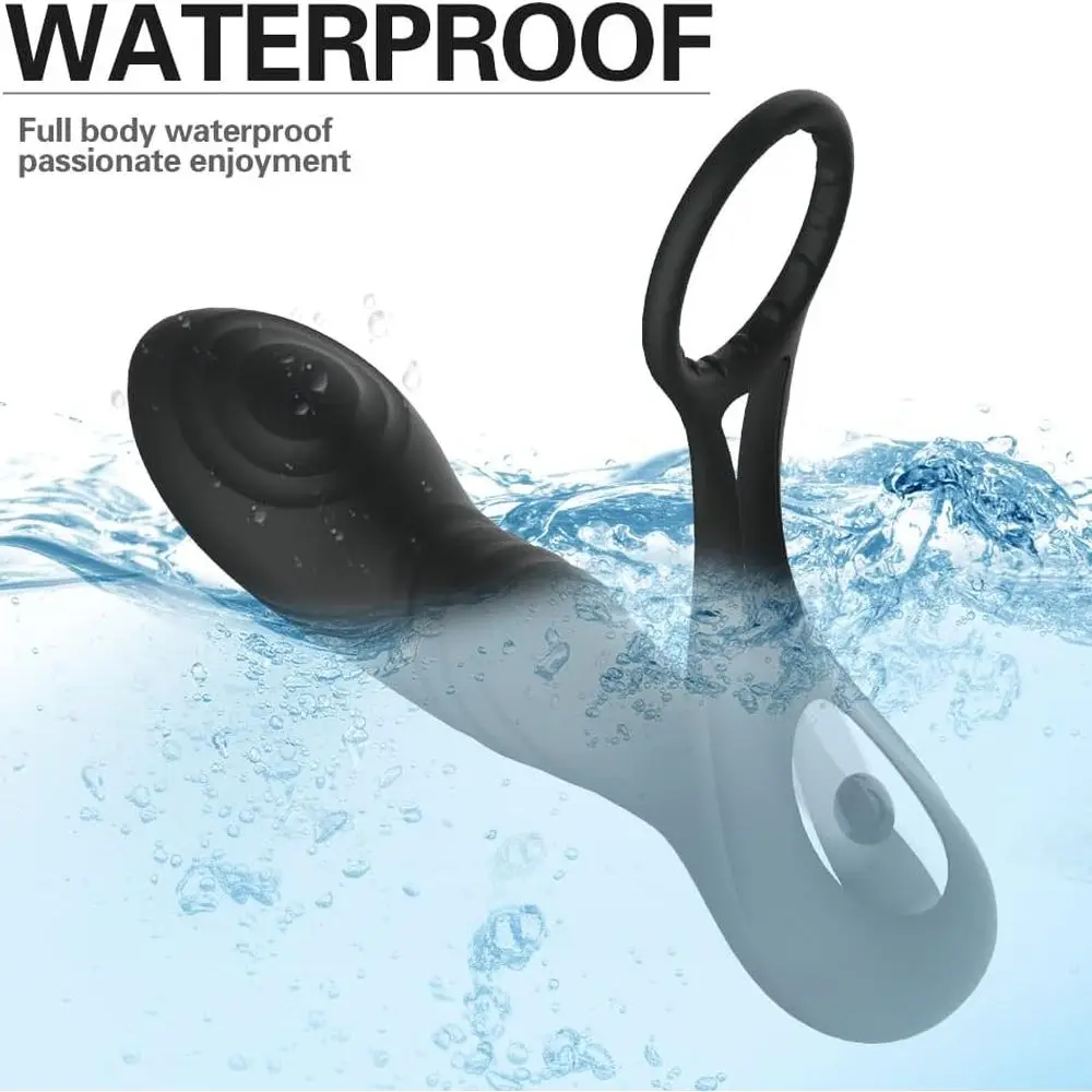 Vibromasseur Anal, jouets sexuels, masseur de Prostate, stimulateur avec double anneau pénien, 10 Modes de vibration et de chauffage, Plug Anal étanche V