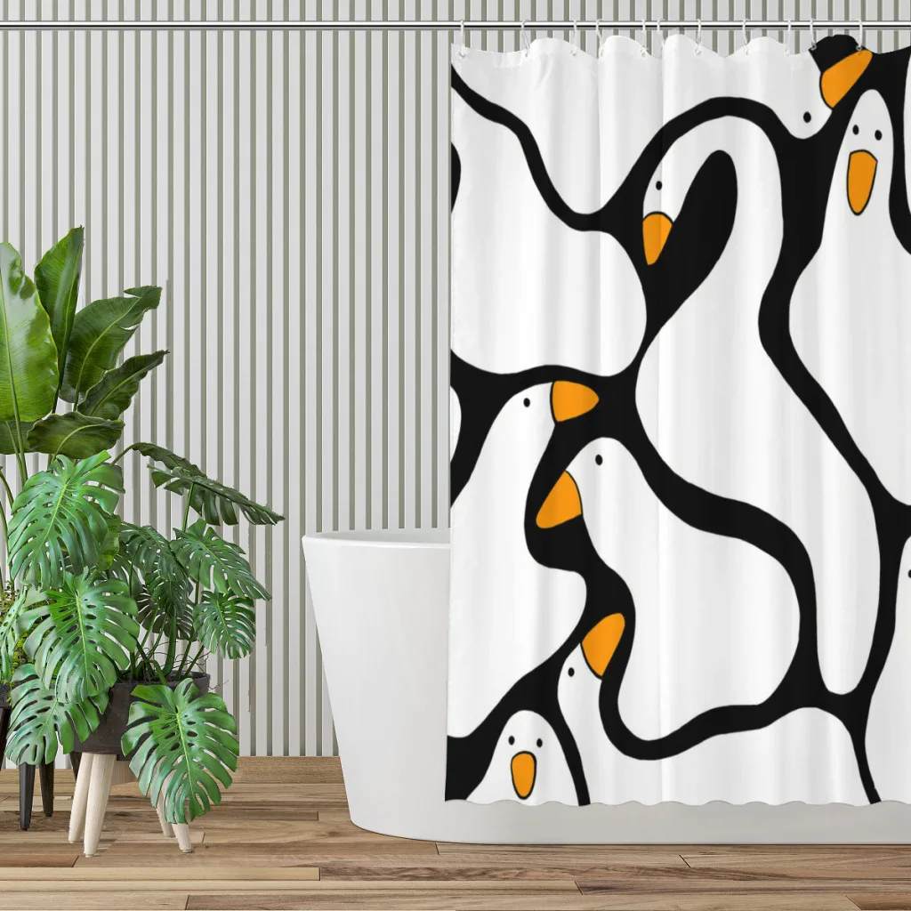 Untitled Goose Blobs Shower Curtains Waterproof Fabric FunnyBathroom Decor with Hooks Home Accessories