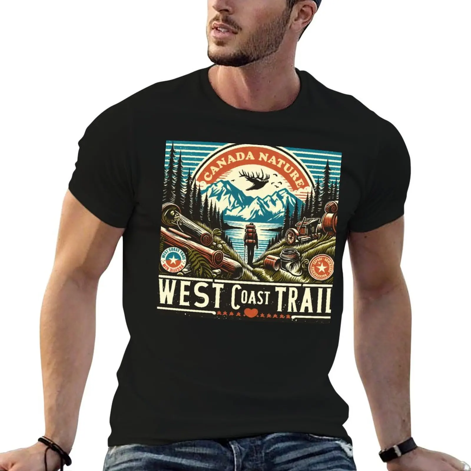 The West Coast Trail T-Shirt aesthetic clothes summer tops Aesthetic clothing Short sleeve tee big and tall t shirts for men