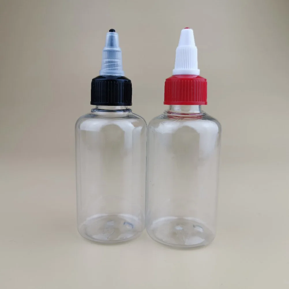 10 botellas de plástico transparente de 50 ml, recipientes dispensadores de líquidos recargables para pigmentos, jabón, lejía, almacenamiento de maquillaje, reciclables