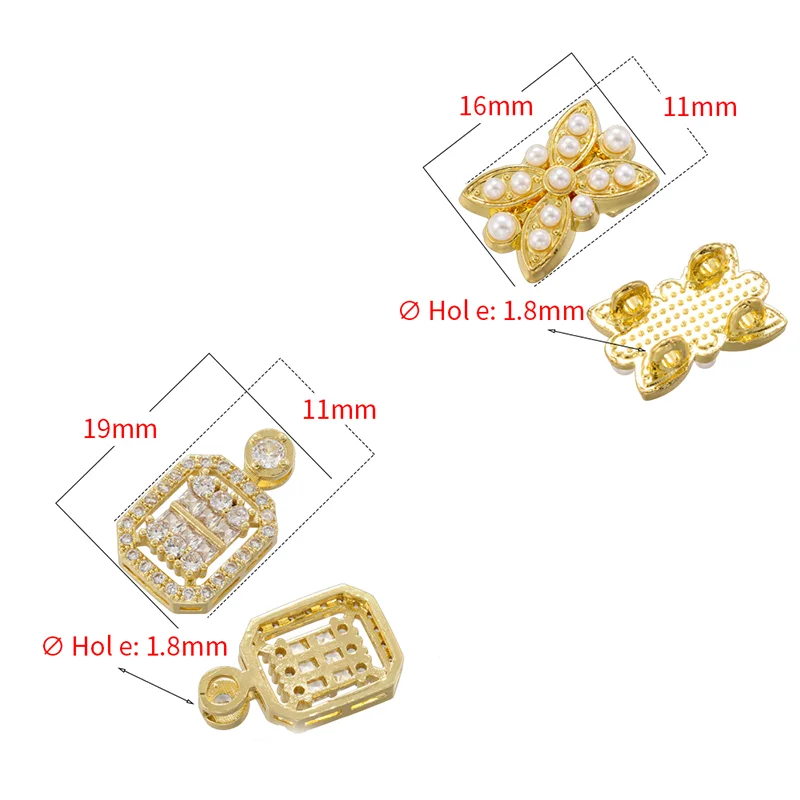 ZHUKOU 2 kinds of styles micro-set zirconia pearl small pendant diy jewelry jewellery accessories:VD1513 VD1514 VD1515