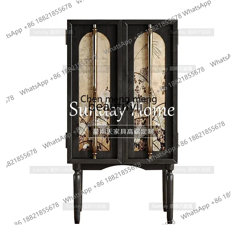 

D178 New Chinese retro dining side cabinet, multi-functional bucket cabinet, all solid wood, locker