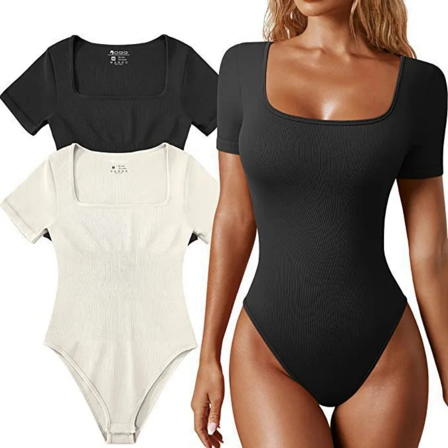 Damen Ärmelloser Yoga-Bodysuit Quadratischer Ausschnitt Sommer Einteiliger Badeanzug Sexy Dessous Sport Fitness Damen Rompers Bodysuits – Detail 12