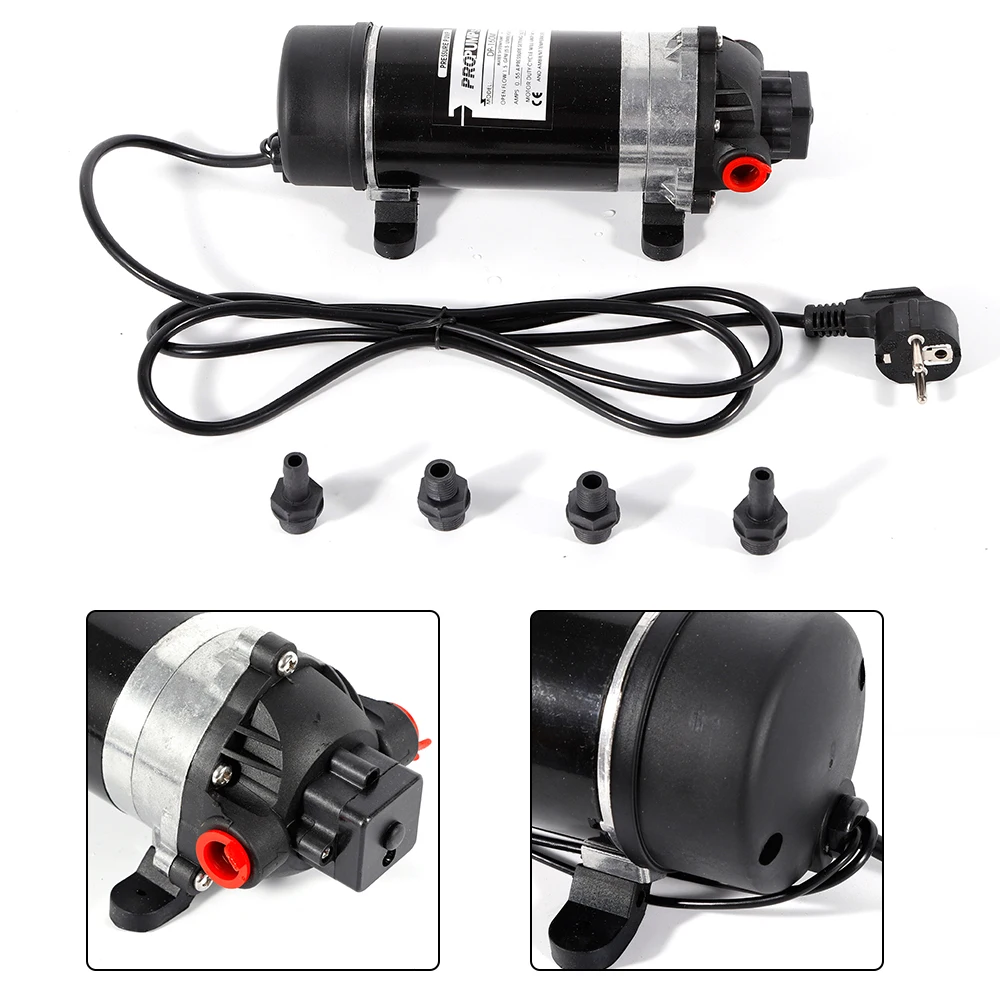 Self-priming Diaphragm Water Pump Booster Pump Water Transfer Pump 3 Chamber Diaphragm 220V 160PSI 0.55A 5.1-5.5 l/min