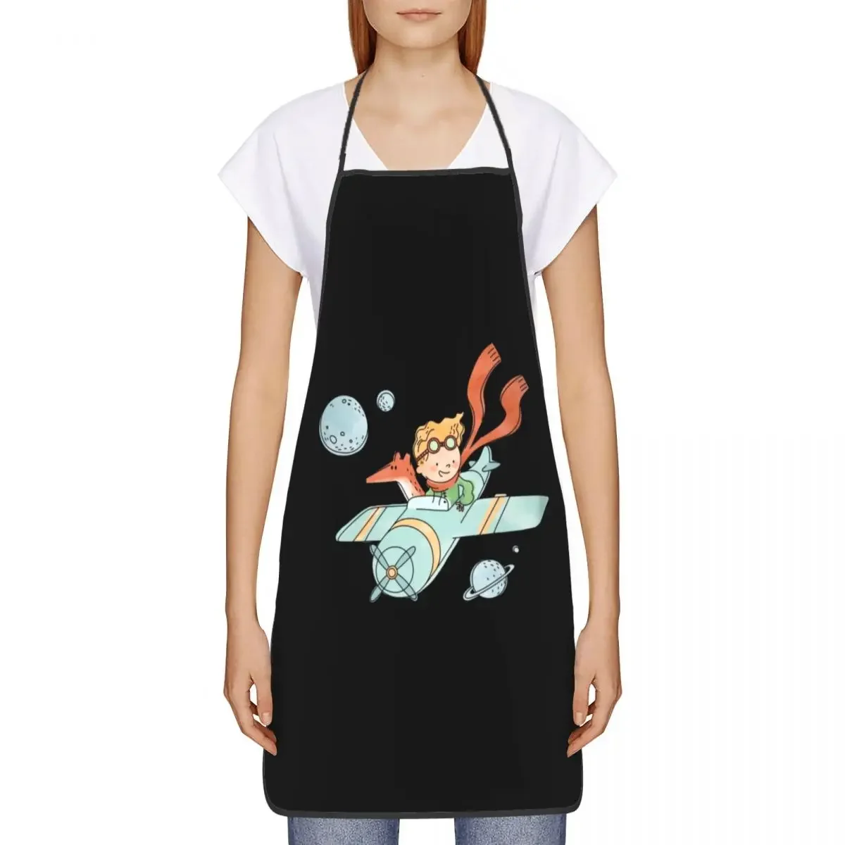 The Little Prince Apron for Women Men Unisex Bib Cartoon Le Petit Prince Cooking Kitchen Tablier Cuisine Chef Baking