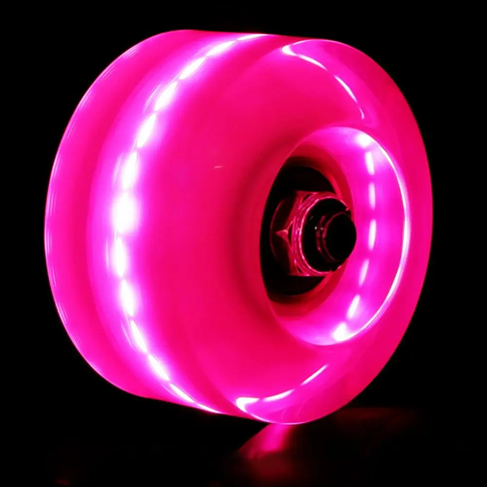 Anti-skid Skateboard Wheels Light Up Roller Skate Wheels with Bearings for Double Row Skating 4 Pack Quad Skateboard Wheels