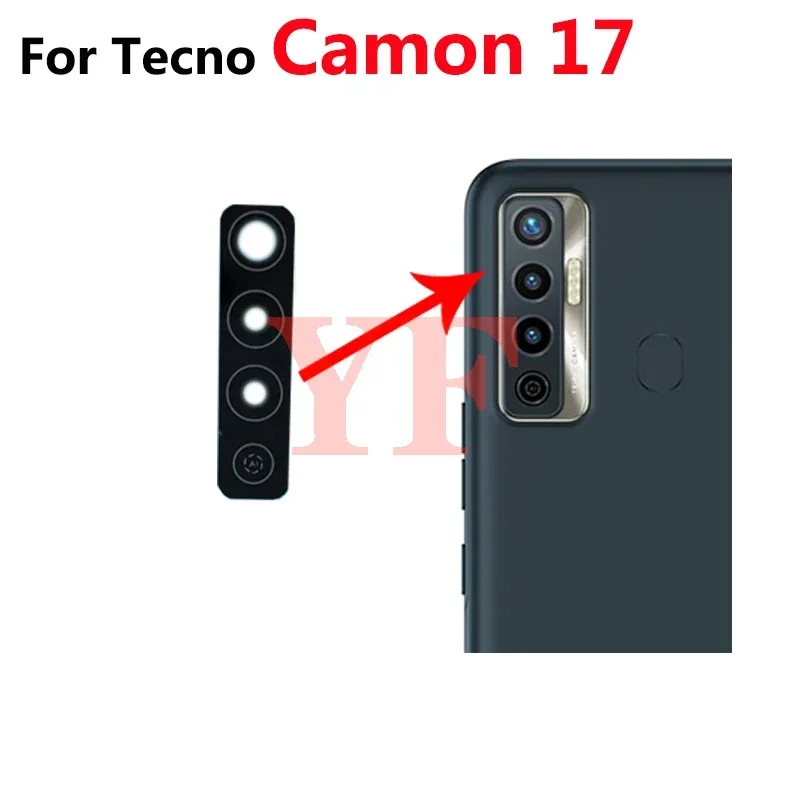 For Tecno Camon 17P 12 17 Pro 18 CC7S CG6 CG7 CG8 CH6 Rear Back Camera Glass Lens Cover with Adhesive Sticker