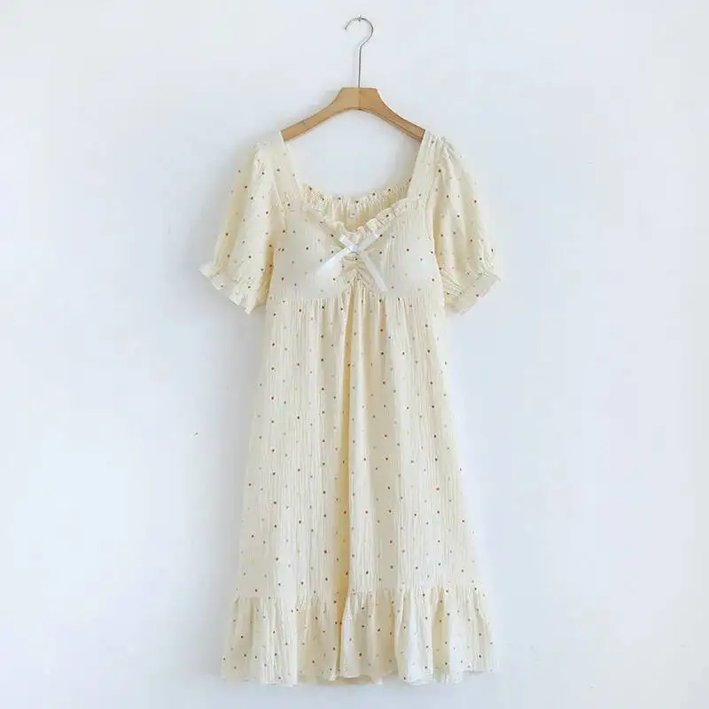 

Пима ночная рубашка платья с нагрудными подушечками для женской домашней одежды с короткими рукавами хлопковые тонкие и впитывающие пот ночные рубашки средней длины