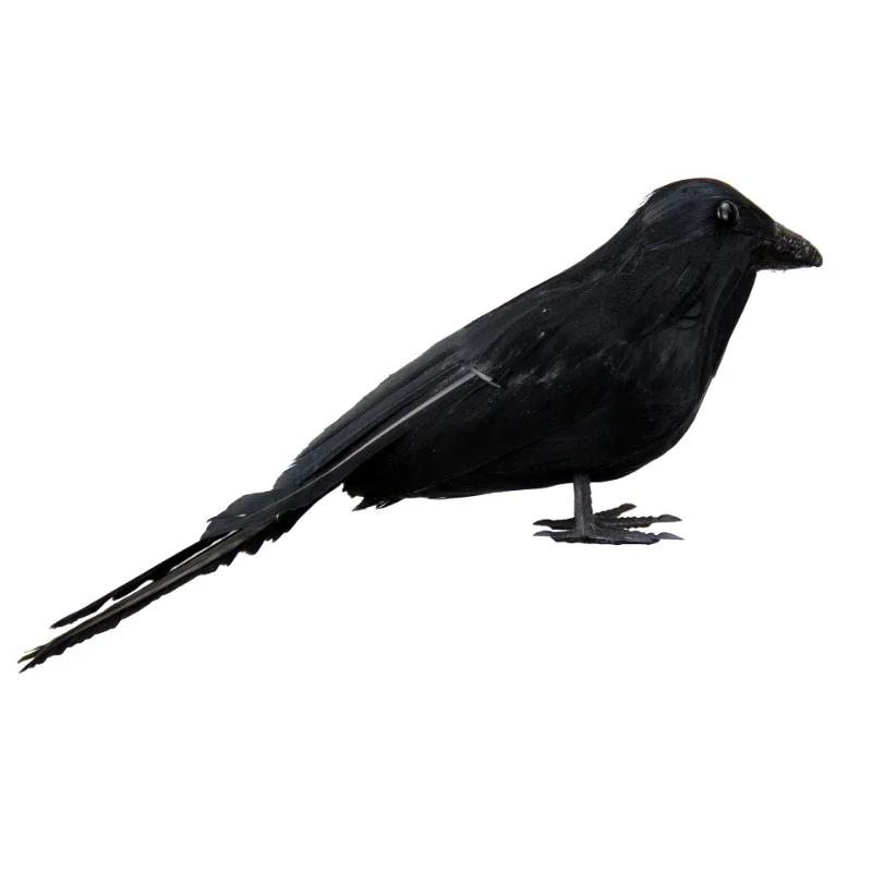 Halloween Simulation Artificial Black Bird Crow Model Raven Animal Prop Holiday Party Supplies Miniatures Home Garden Decor