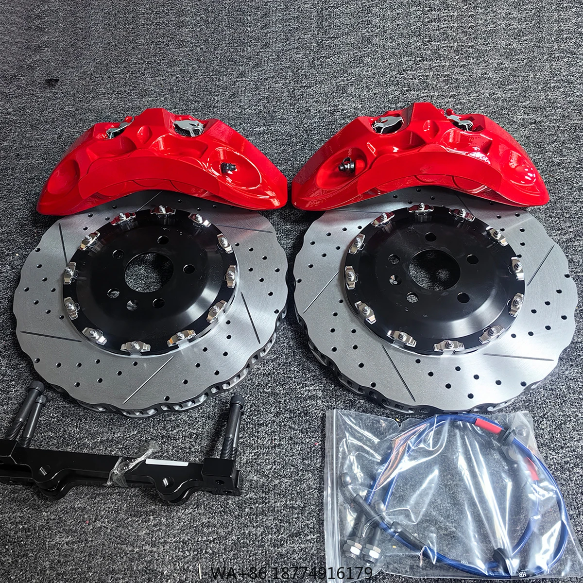 

Красный кованый тормозной комплект, переднее колесо, большие 6 горшечных суппортов, 380 мм, плавающий винтовой волновой тормозной диск, для серии A3 A4 A5 A6 A7 A8 Q3