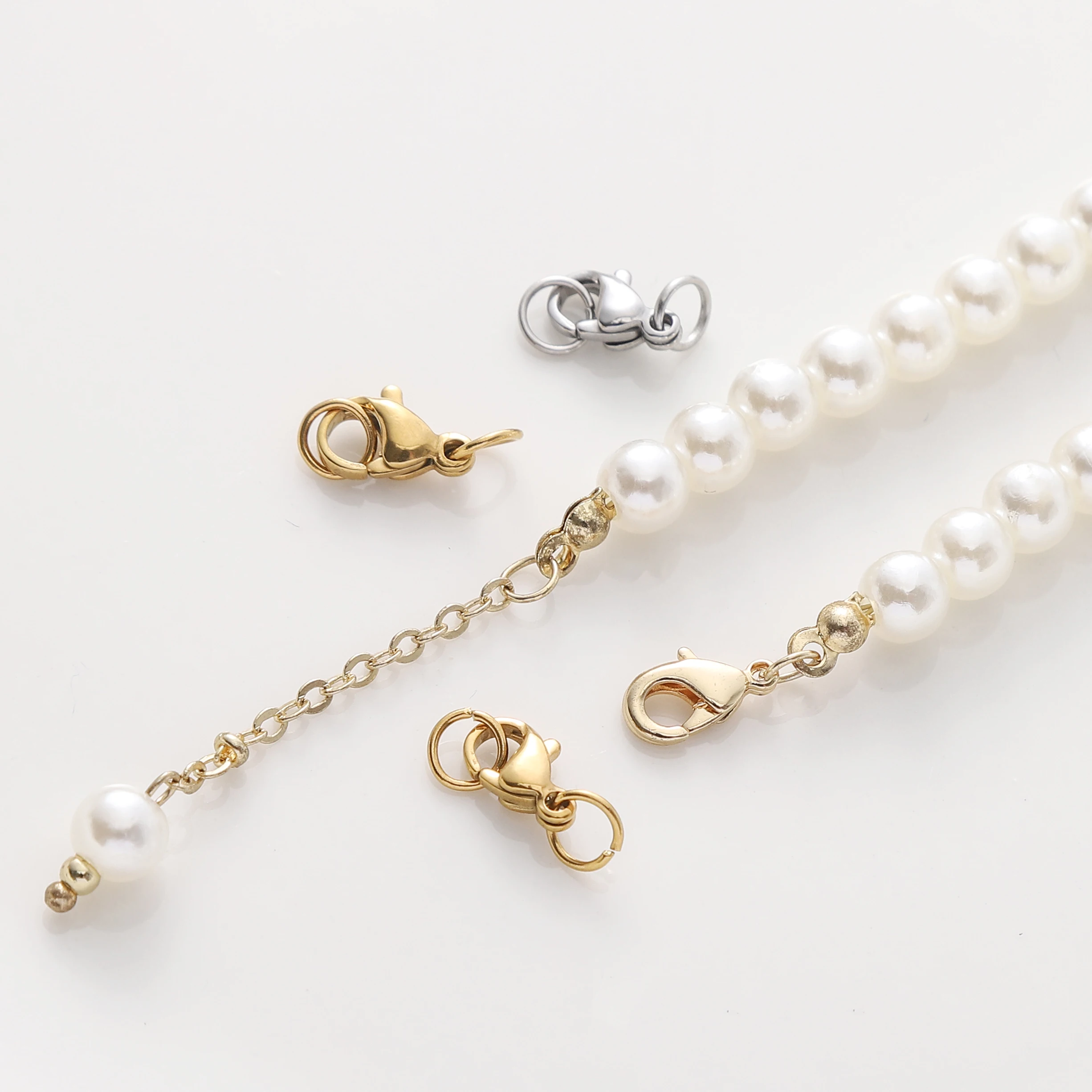 5-10 Stuks Rhodium/Goud Kleur Rvs Kreeft Sluitingen Met Ringen Diy Armband Ketting Sieraden Maken Connectors accessoires