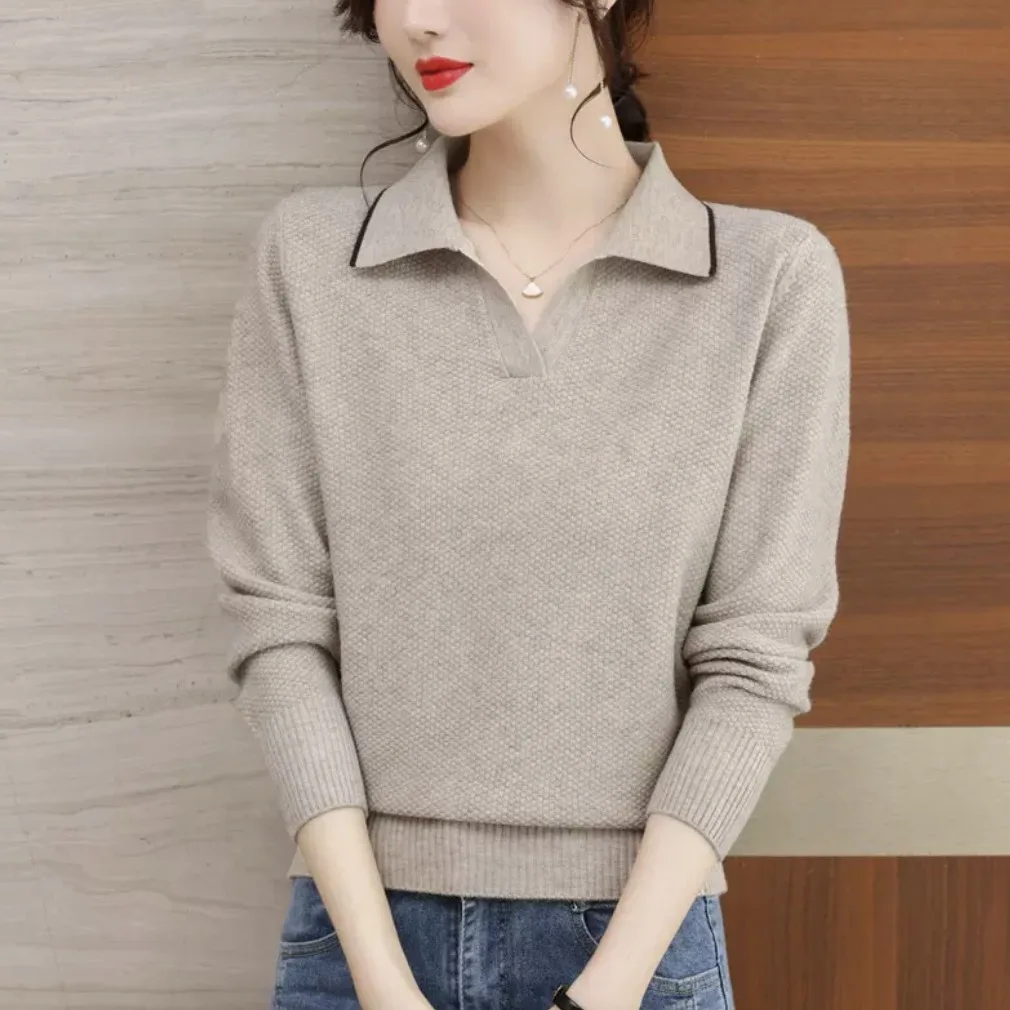 

Women's Autumn Winter New Sle Outerwear Knitted Sweater Slim Fit Camere Base irt Square Collar Long Sve Regular Fit