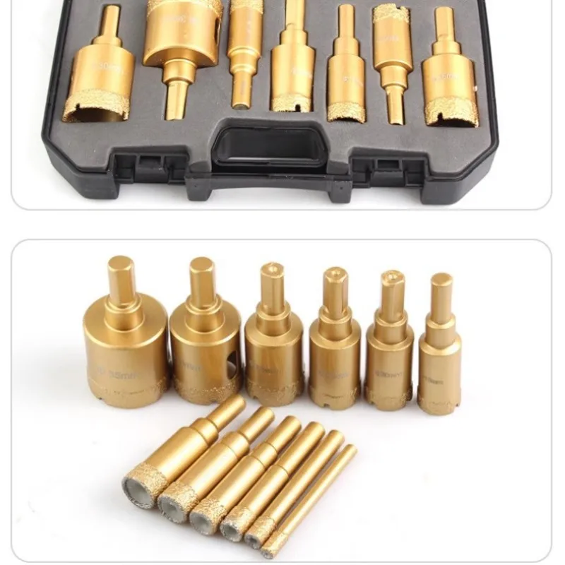 

12Pcs Vacuum Brazed Diamond Core Drill Bits Set For Ceramic Granite Marble Stone Tile Hole Saw Angle Grinder Tool