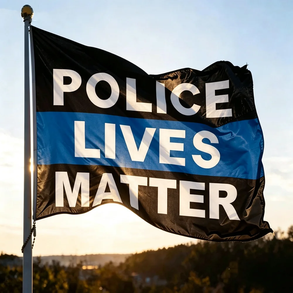 Police Lives Matter Flag 2x3ft 3x5ft Polyester Hanging Banner Thin Blue Line Flag Indoor Outdoor Yard Decoration