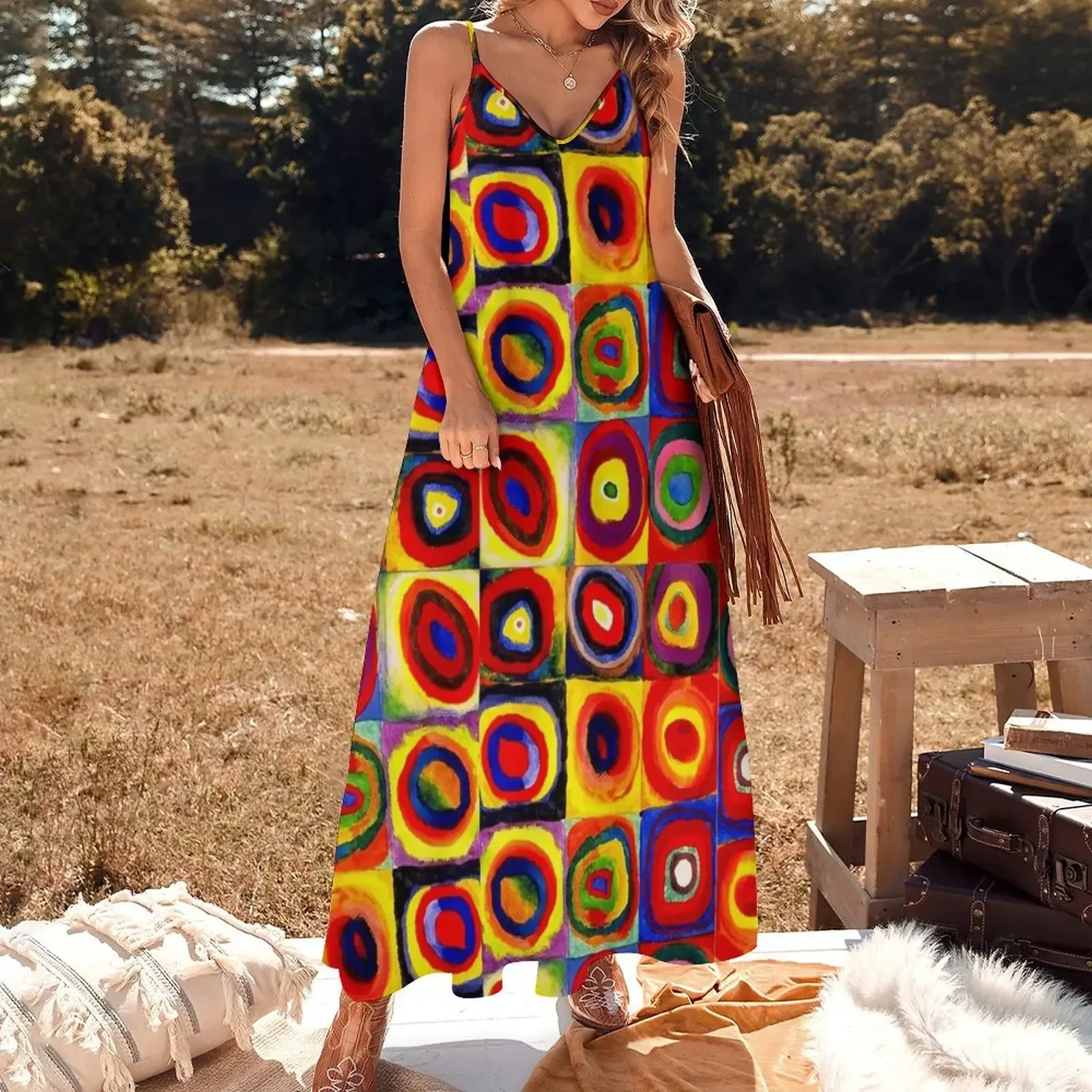 Kandinsky Modern Squares Circles Colorful Sleeveless Dress dresses summer summer dresses women 2024 Cocktail of dresses Dress