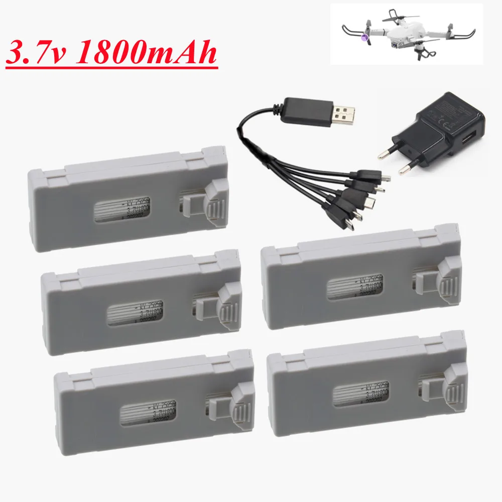 Аккумулятор 3,7 в 1800 мАч для E88 E88PRO Ls-E525 E525 PRO Mini Uav RC Quadcopter, запасные части 3,7 в, Радиоуправляемый Дрон, литий-полимерная батарея для E99