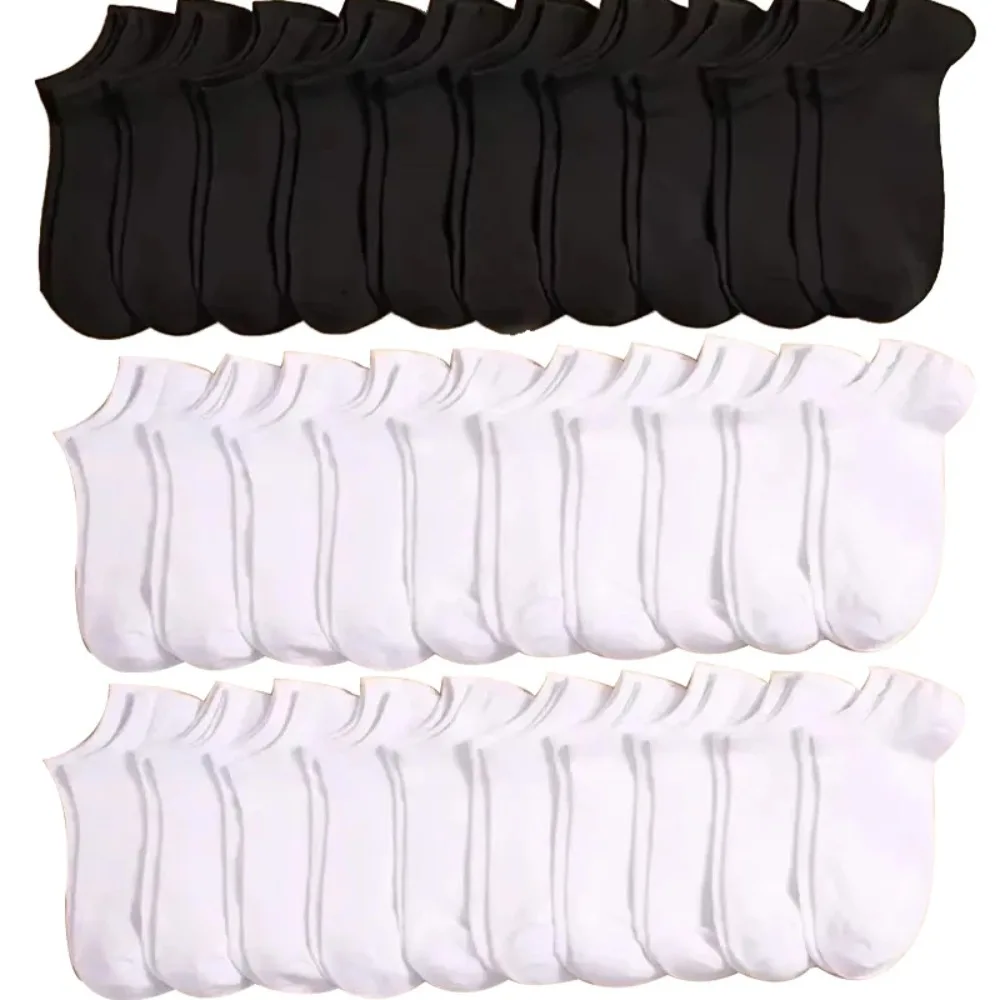 

Unisex Casual Plain Color Boat Socks Thin Breathable Comfy Anti Odor Sweat-absorbing Ankle Socks For Men Women black,white,gray