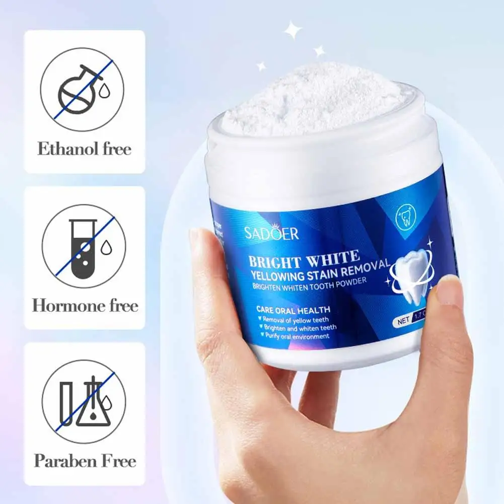 50g Teeth Whitening Powder Tooth Care Dental Teeth Pearl Oral Toothpaste Essence Hygiene Cleaning Natural N2J5