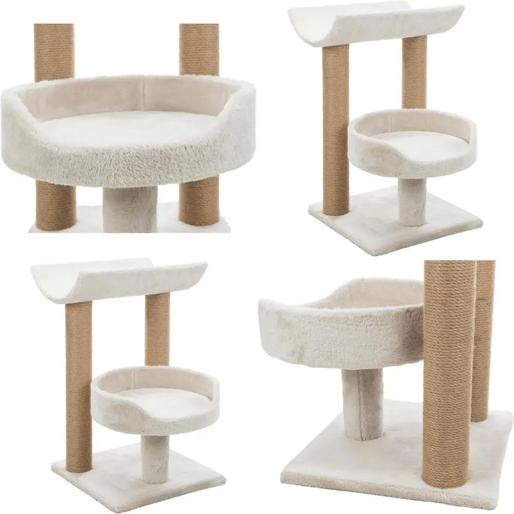 

Gray Cat Tower with Jute Scratching Posts, Hammock, Condo, and Soft Bed for Indoor Play and Climbing, 14.2 x 14.2 x 24.4