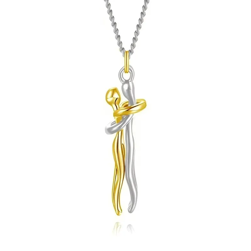 2025 Two-Tones Hug Necklace Detachable Mother And Child Pendant DIY Love Jewelry For Family Special Occasions_maomaolike.com
