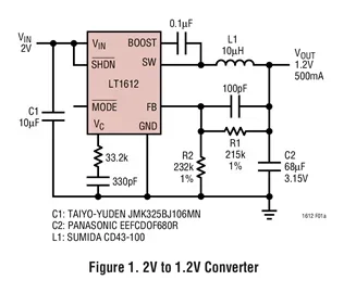 LT1612EMS8 LT1612 - Synchronous, Step-Down 800kHz PWM DC/DC Converter