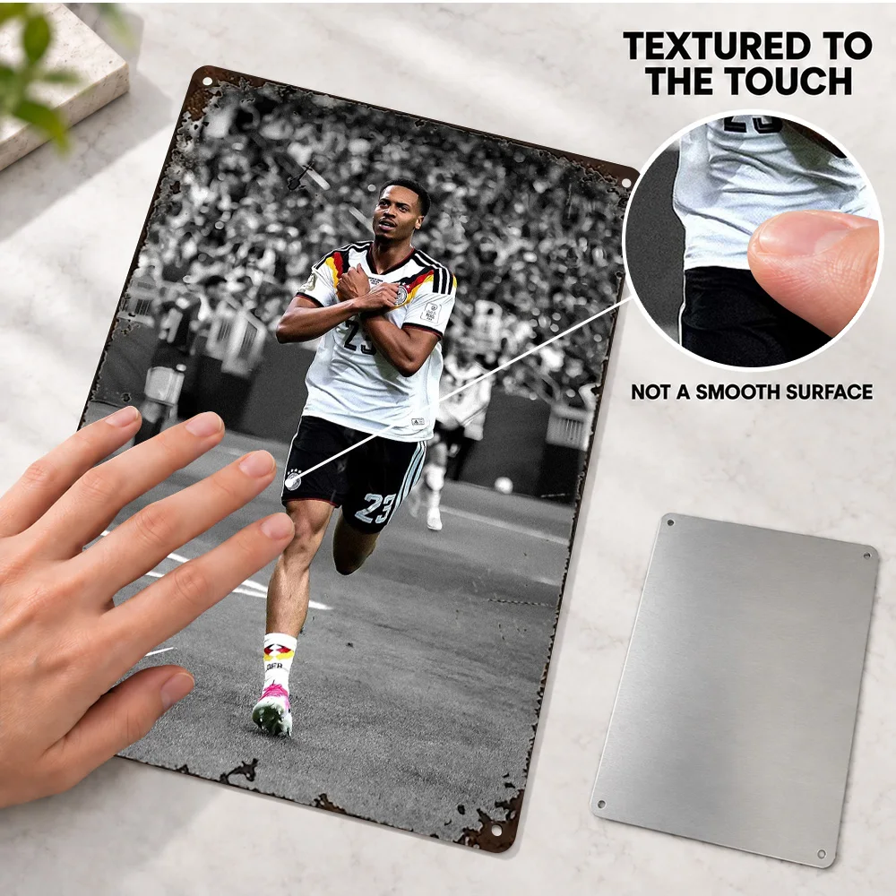 Felix Nmecha Football Player Celebration Printed Poster Customized Aluminum Metal Sign Sports Photography Wall Art For Bedroom