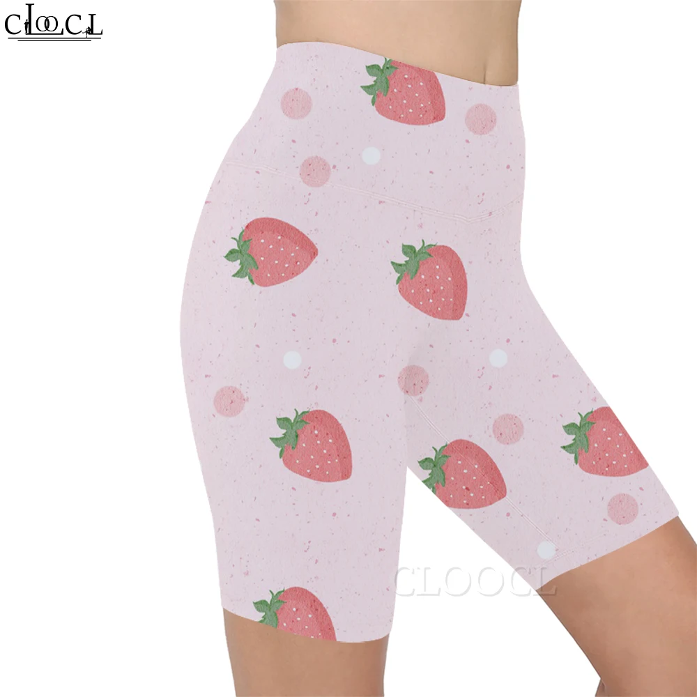 CLOOCL Fashion Workout Frauen Legging Nette Erdbeere Druck Casual Frauen Sexy Gym Jogginghose für Weibliche Gym Sport Shorts