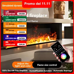 Casa intelligente fiamma vapore LED fiamma colorata TV decorazione della parete fiamma telefono cellulare APP controllo fiamma elettrica atomizzazione vapore acqueo 3D