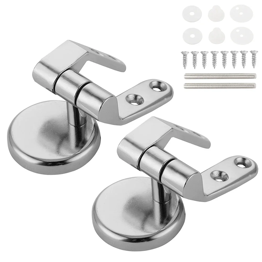 

For Most Seats Cover Lid Universal Toilet Seat Hinges Zinc Alloy Replacement Hinges Set Toilet Lid Accessories Repair Kit Fits