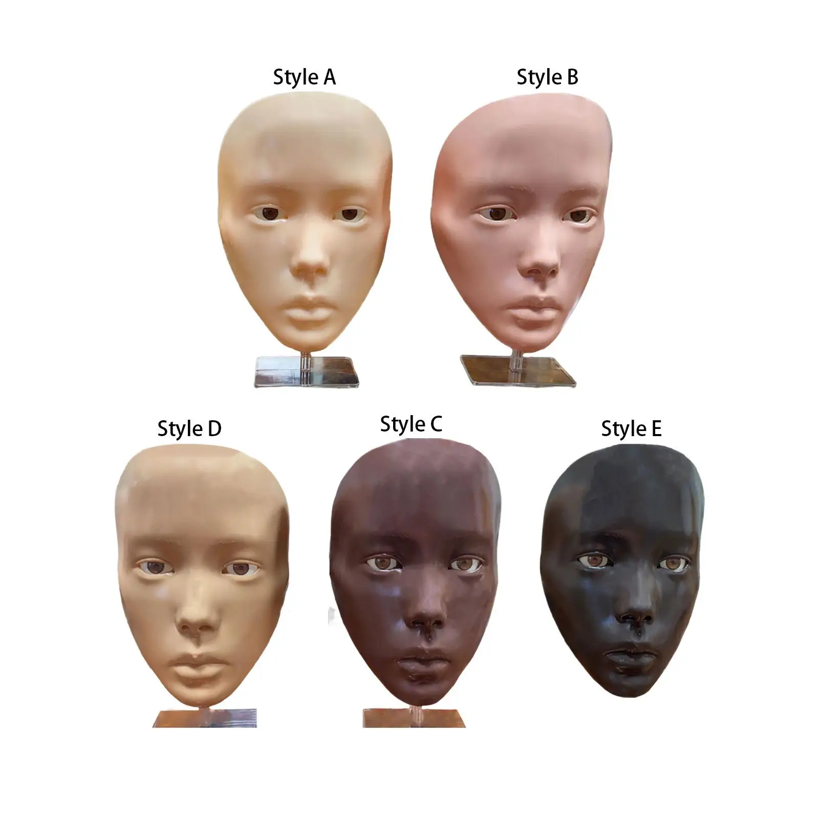 Makeup Practice Face Mannequin Head with Stand Exercise Tool Accessories