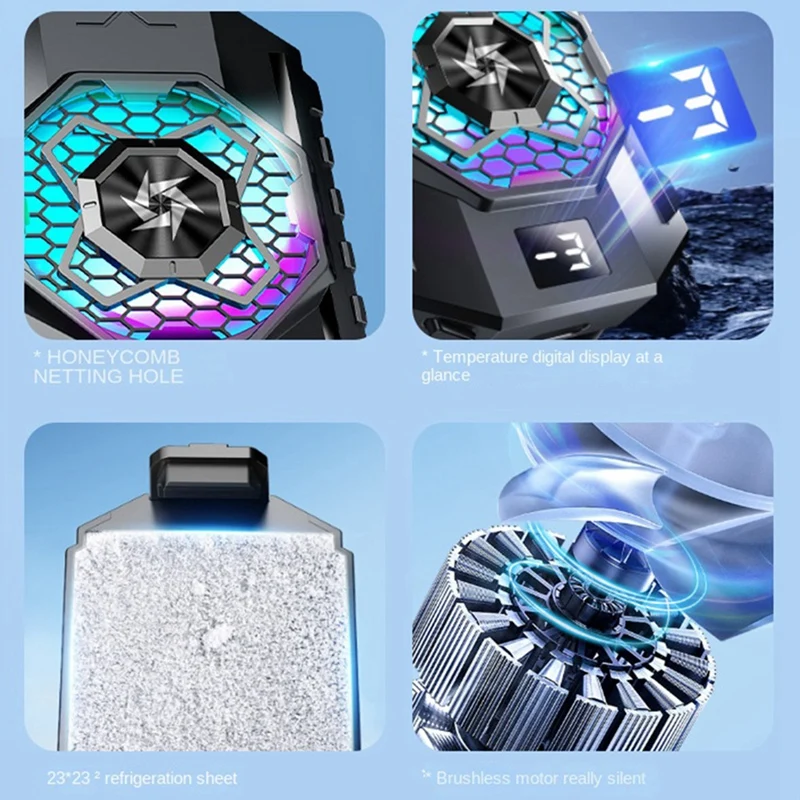 WISH SL31 Dispositivo di raffreddamento del telefono cellulare Ventola di raffreddamento Radiatore TEC Dispositivo di raffreddamento del gioco di refrigerazione a semiconduttore regolabile per telefoni cellulari