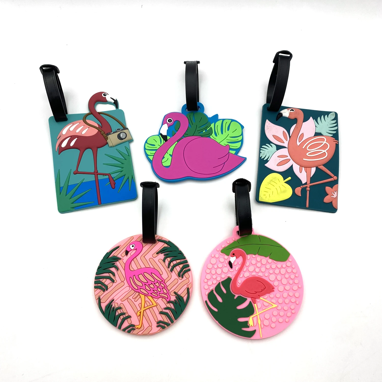 1pc/2pcs/3pcs Cute Flamingo Creative Luggage Tags Suitcase ID Addres Holder  Baggage Boarding Tags Label Travel Accessories