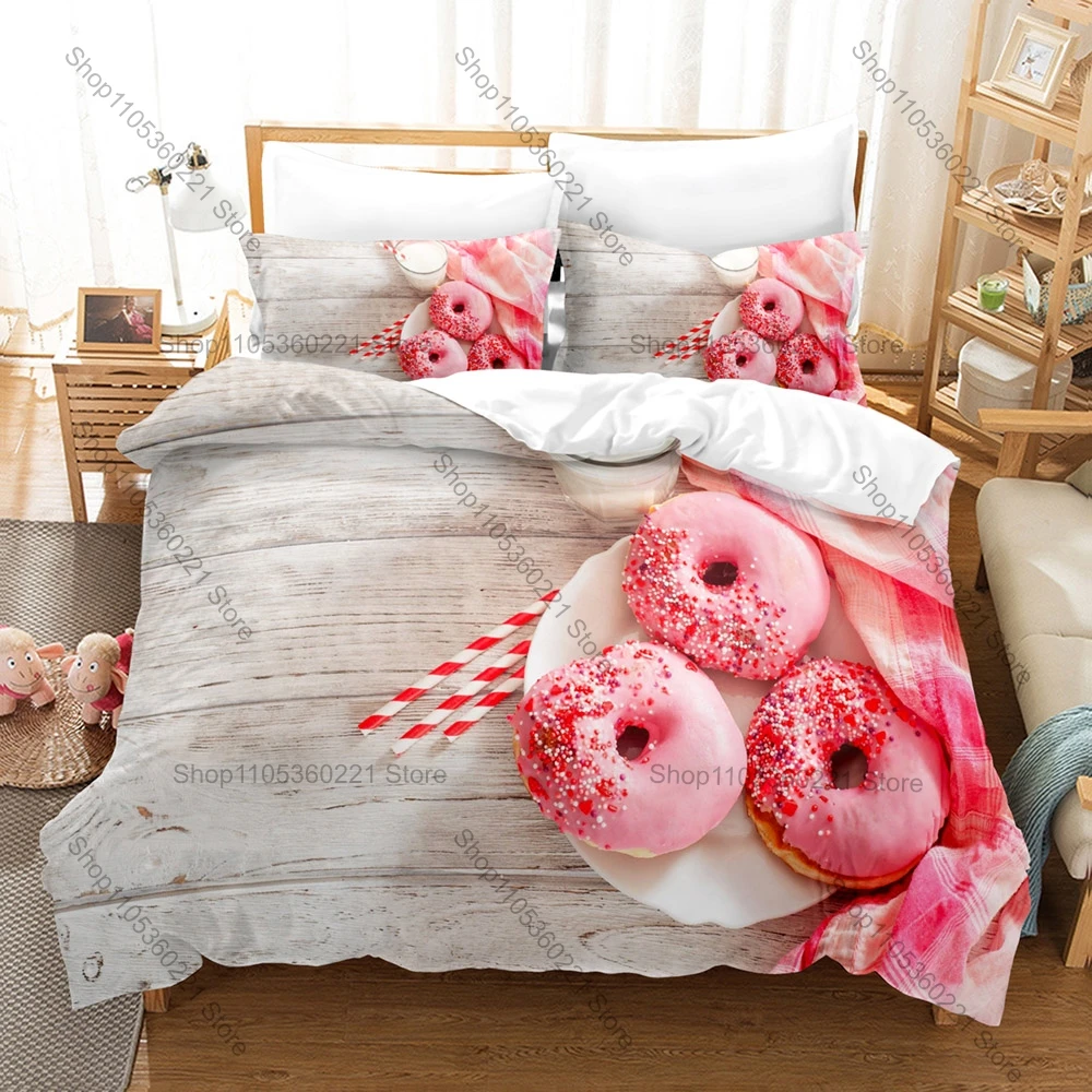 Sweet Mis Pastelitos Cartoon Poster Duvet Cover Set 1 Quilt Cover 2 Pillowcases Cute Decor For Young Fans