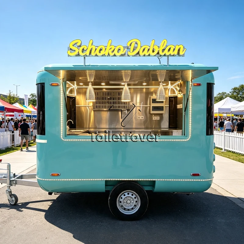 Custom Mobile Restaurant Food Trailer Cakes Bakery Food Truck Dessert Mobile Food Trailer with Air Conditioning
