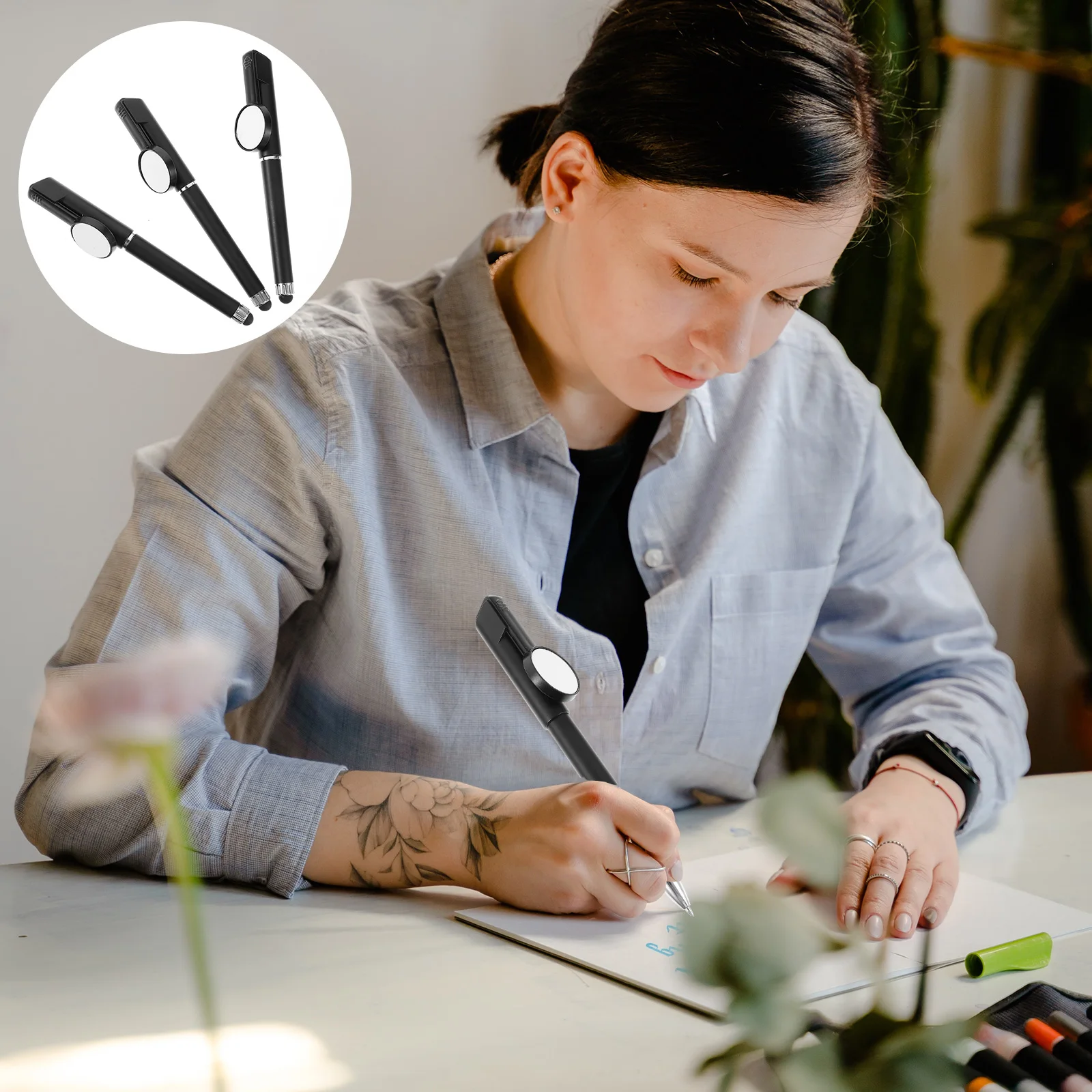 

3 Pcs Transfer Ballpoint Smooth Writing Office Blank Pen For Office Pen Student Gift Sublimation Pens Blank Black