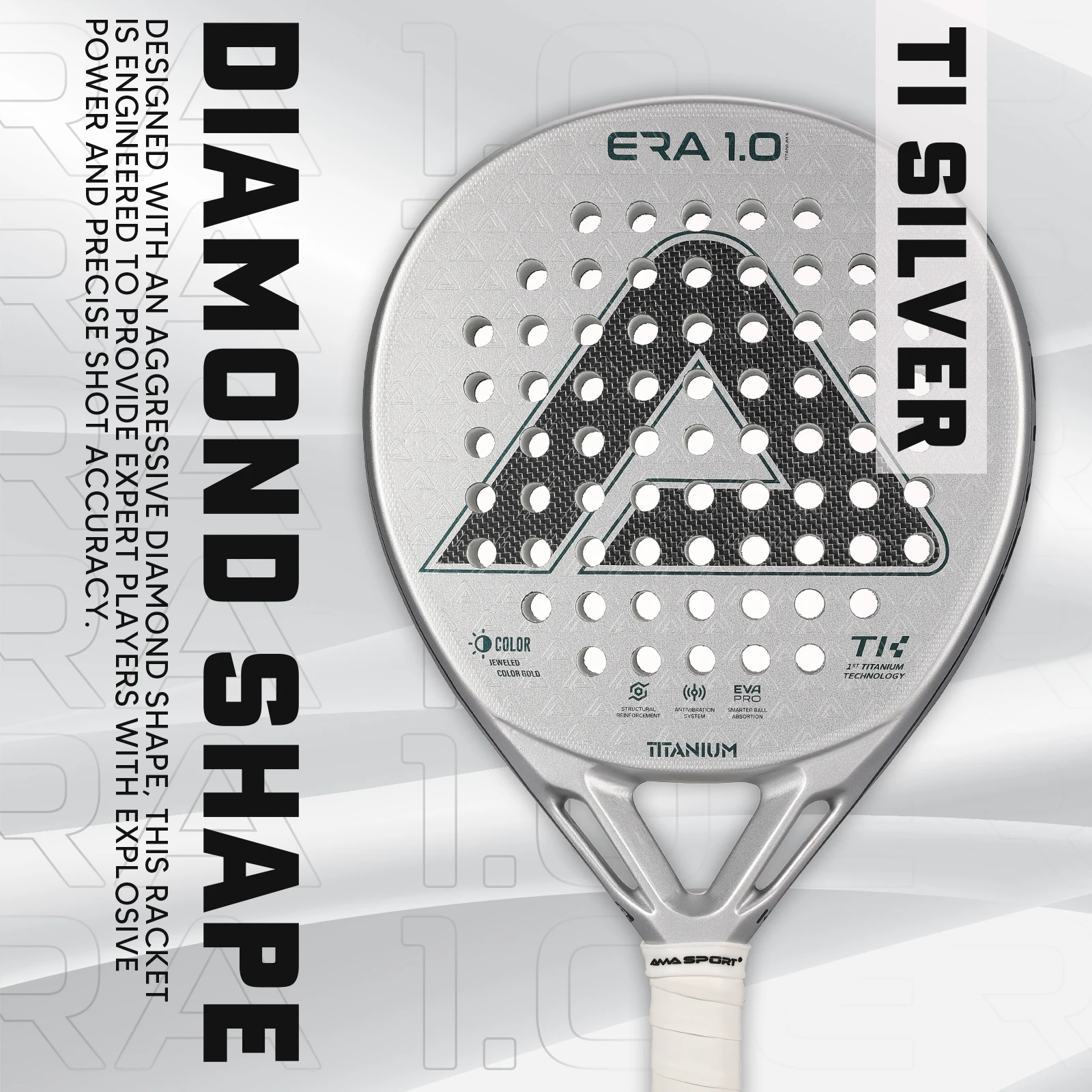 AMASPORT Padel Racket Titanium-Tech & Intemligence Rebound Cork توفر الارتداد التكيفي المتوازن الذي يدعم التحكم القوي #6