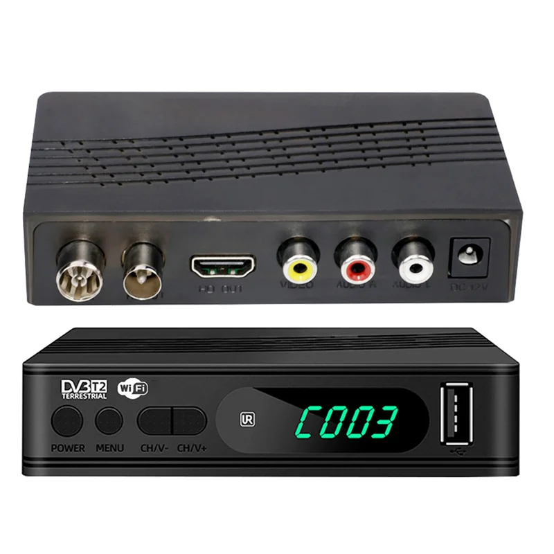 ABMF-HEVC DVBT2 H. 264 DVB-T2 موالف التلفزيون الأرضية استقبال الأقمار الصناعية جهاز فك التلفزيون الرقمي HD صناديق التلفزيون USB فك التشفير