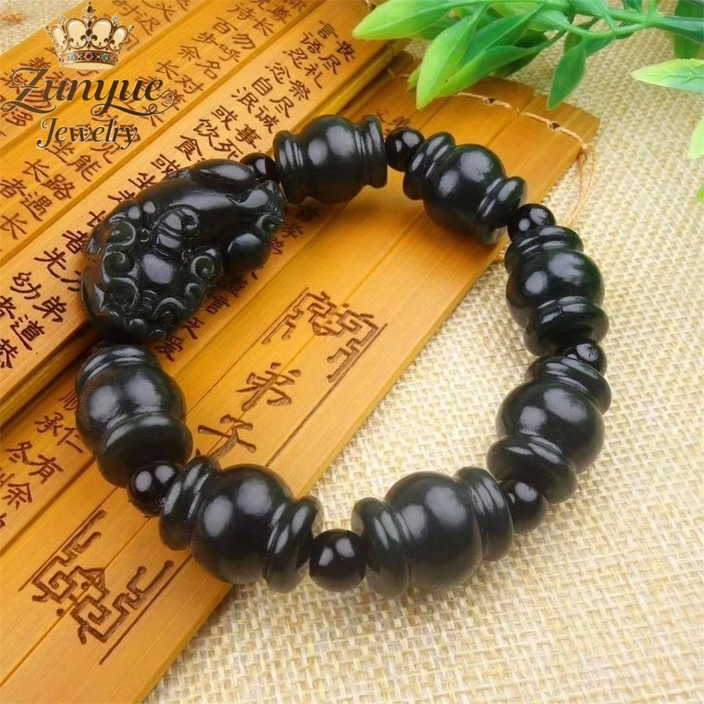 

Natural Hetian Jade Green Jade Lantern PI Xiu Bracelet Luxury Quality Jewelry Fashion Jewelry Exquisite Charms Elegant Popular