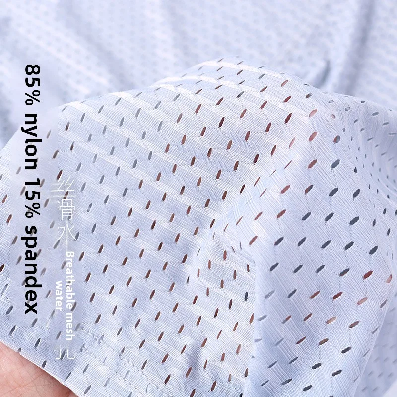 Мужское нижнее белье из ледяного шелка с треугольными чашками, большие размеры, большие размеры 8XL, 9XL, 10XL, дышащие сетчатые трусы-боксеры, летние охлаждающие большие и высокие