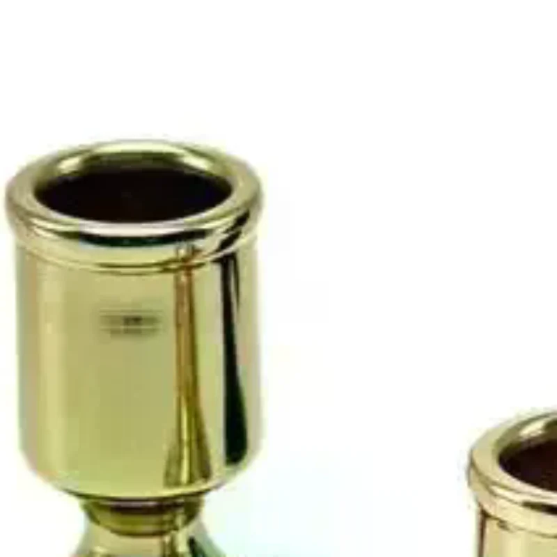 1PC Vintage Metal Chamberstick Candle Holder Teacup Shape Ridged For Home Decor Wedding Table