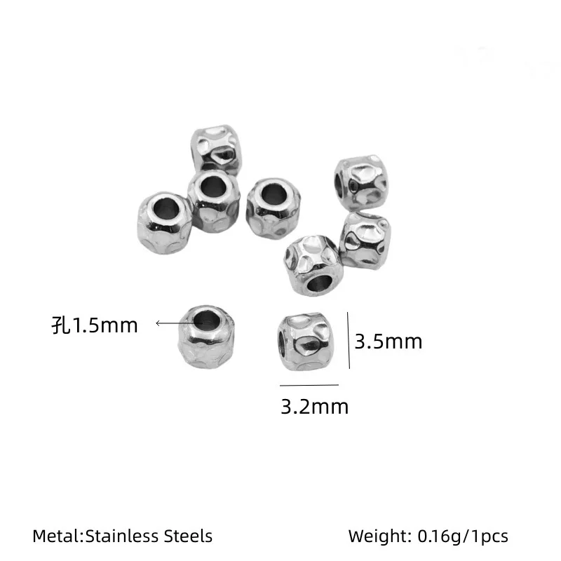 60pcs Stainless Steel Tube Shape Spacer Beads DIY for Women Men Bracelet Necklace Making PVD Coating Gold Color