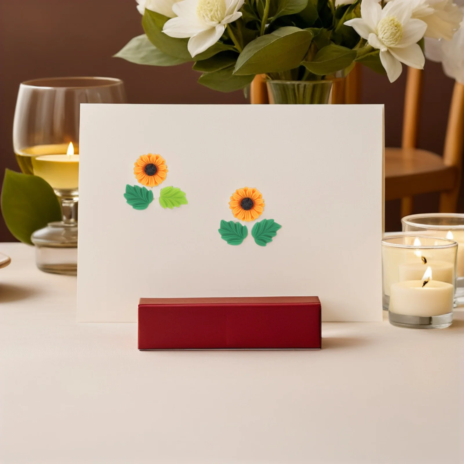 

40Pcs Green Leaf Sunflower Pushpins Flower Thumbtacks for Bulletin Board Cork Board Office Photo Message Poster Display