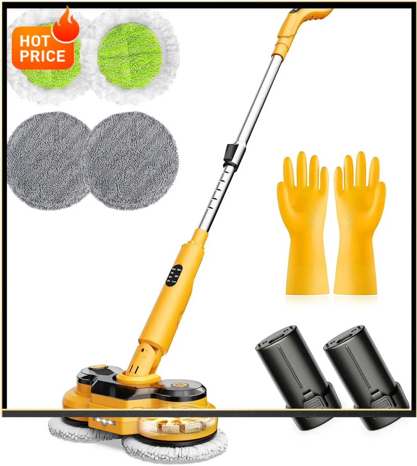 

BestsellerElectric Mop with 5000mAh Battery M2 , 800RPM Cordless Mops for Floor Cleaning, Automatic Spin Mops with Smart Display