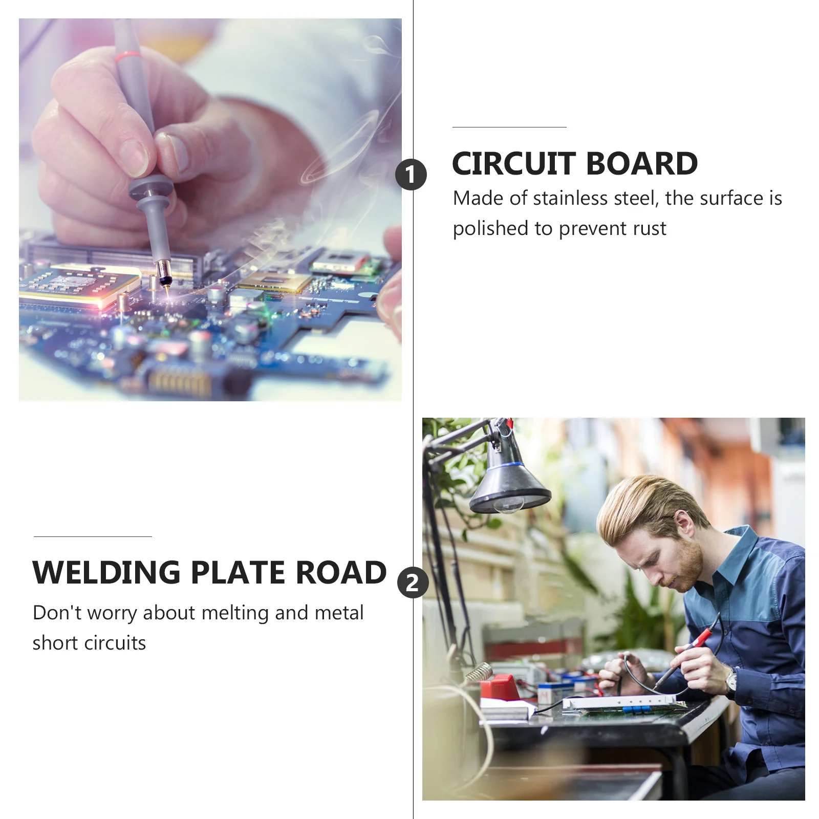 

3Pcs Ceramic Tweezer Set Precision Heat Resistant Insulated Non Conductive Smooth for Electrical Craft and Lab Tasks