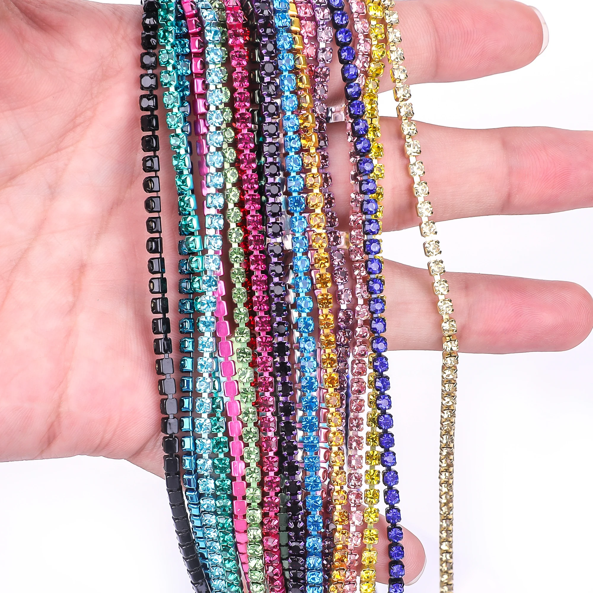 All Color Claw Chain Electrophoresis Rhinestones Trim Stone Gold Diamond Strass Decorative Applique Crystal Trimmings For Dress