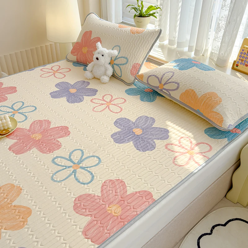 

Утолщенный охлаждающий коврик из натурального латекса для кровати, высококачественный Прохладный вискозный комплект простыней, дышащий летний коврик для кровати из ледяного шелка